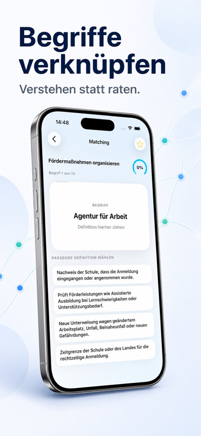 LernHeld Matching-Training mit Begriff und passenden Definitionen