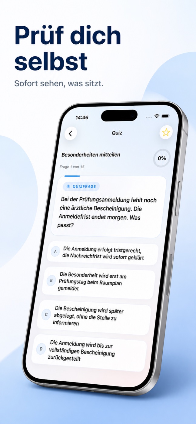 LernHeld Quiz mit Prüfungsfrage und Antwortmöglichkeiten